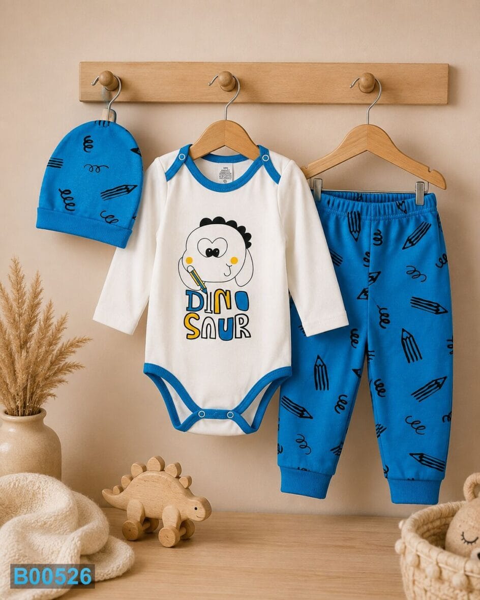 Trodelni komplet za bebe DinoSaur – plavi