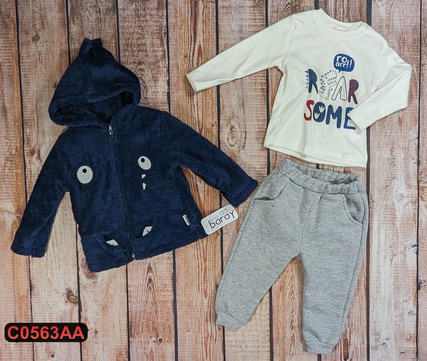 Trodelni komplet sa toplom jaknicom – pantalone postavljene (74-86)