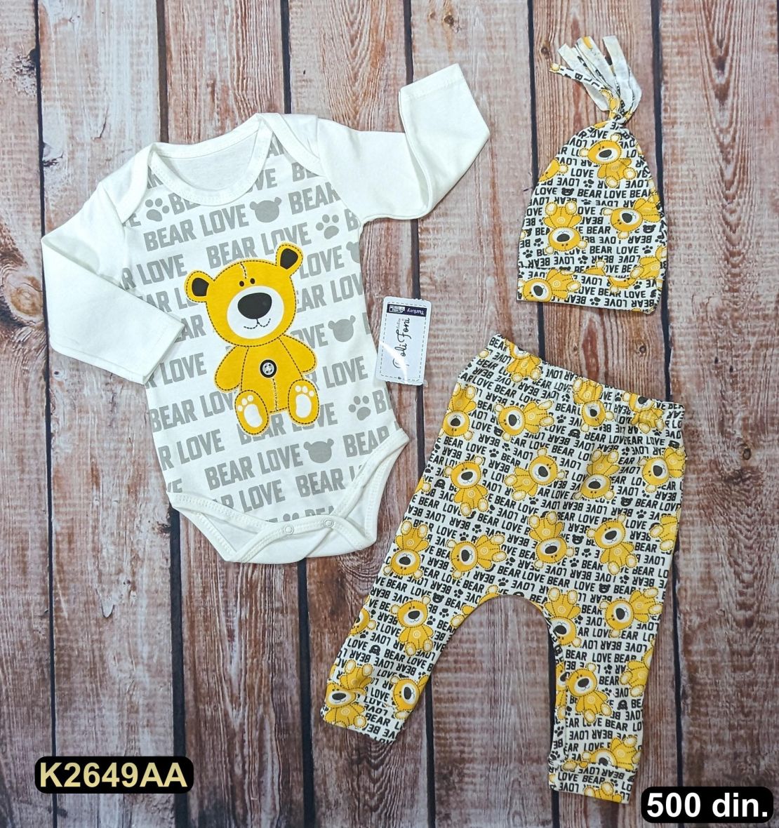 Pamučni komplet iz 3 dela (62-68)