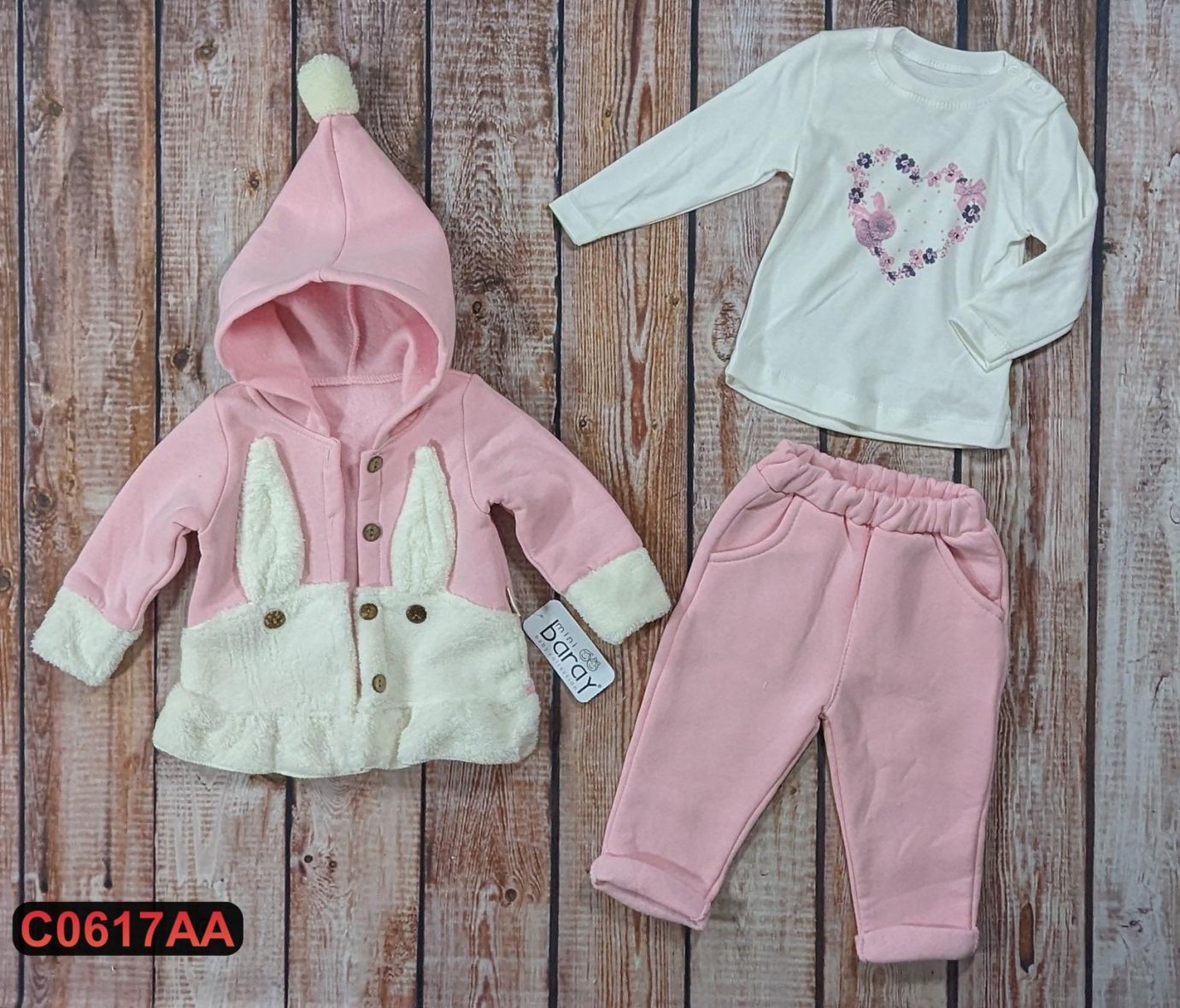 Trodelni komplet sa toplom jaknicom – pantalone postavljene (74-86)