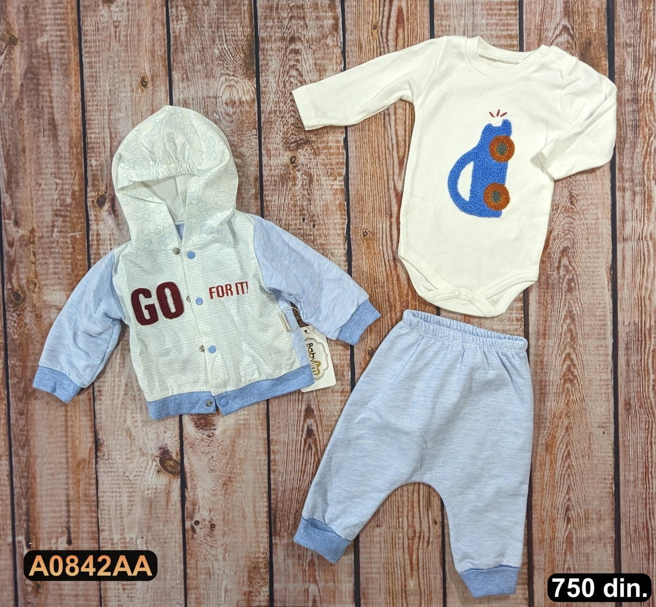 Pamučni komplet iz 3 dela (56-68)