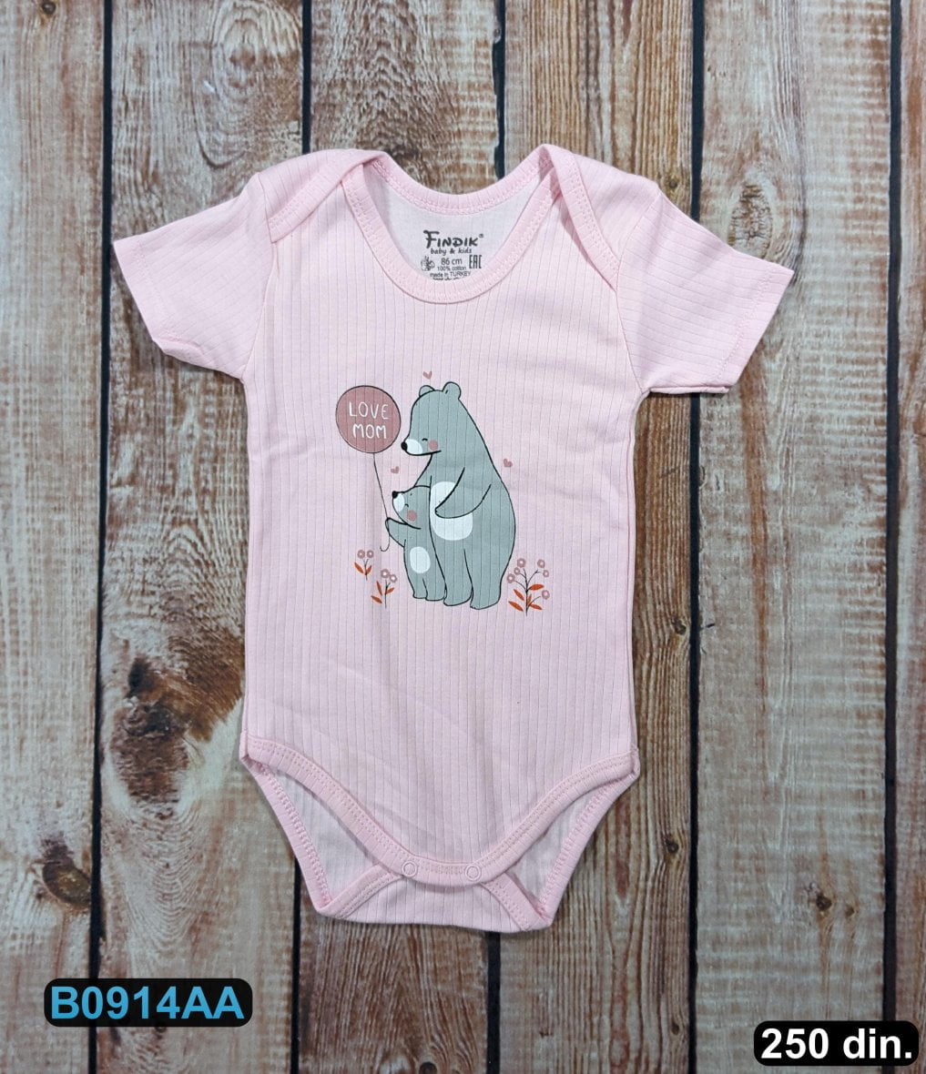 Pamučni bodi sa kratkim rukavom (62-86)