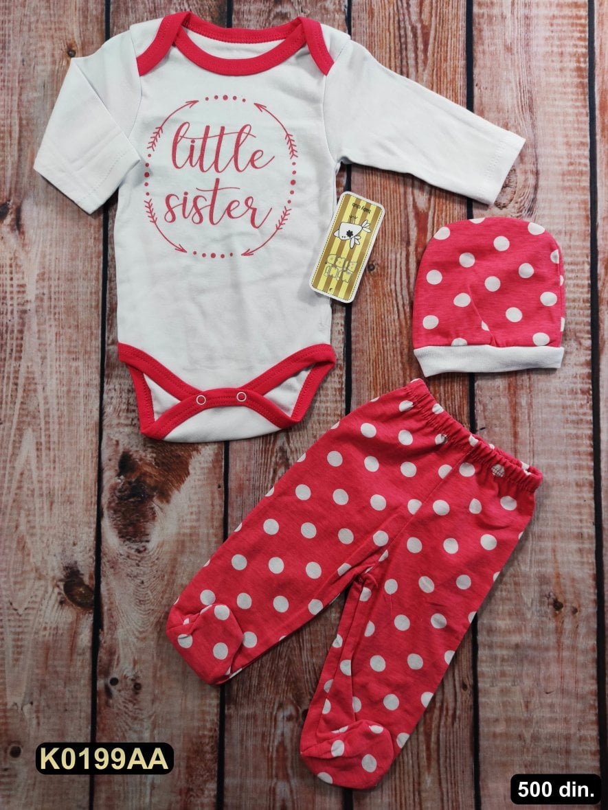 Pamučni komplet iz 3 dela (62-68)