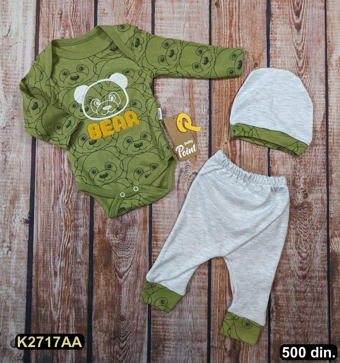 Pamučni komplet iz 3 dela (62-74)