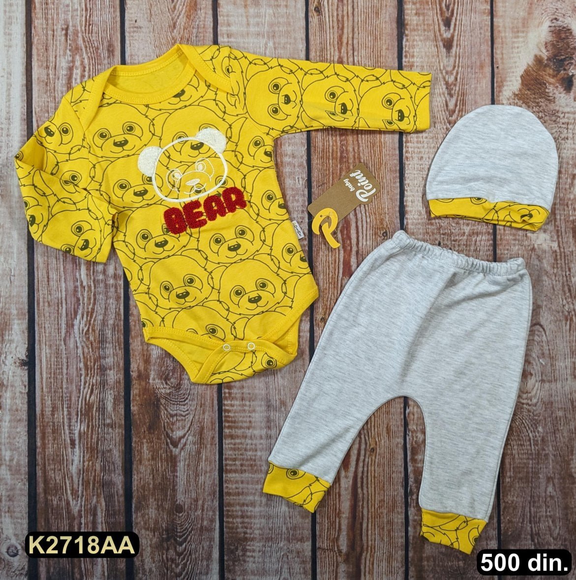 Pamučni komplet iz 3 dela (62-74)