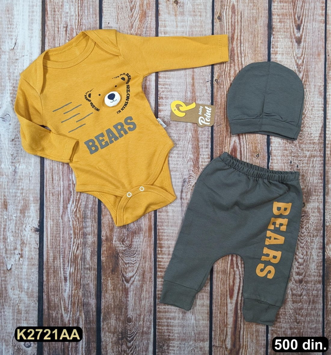 Pamučni komplet iz 3 dela (62-74)