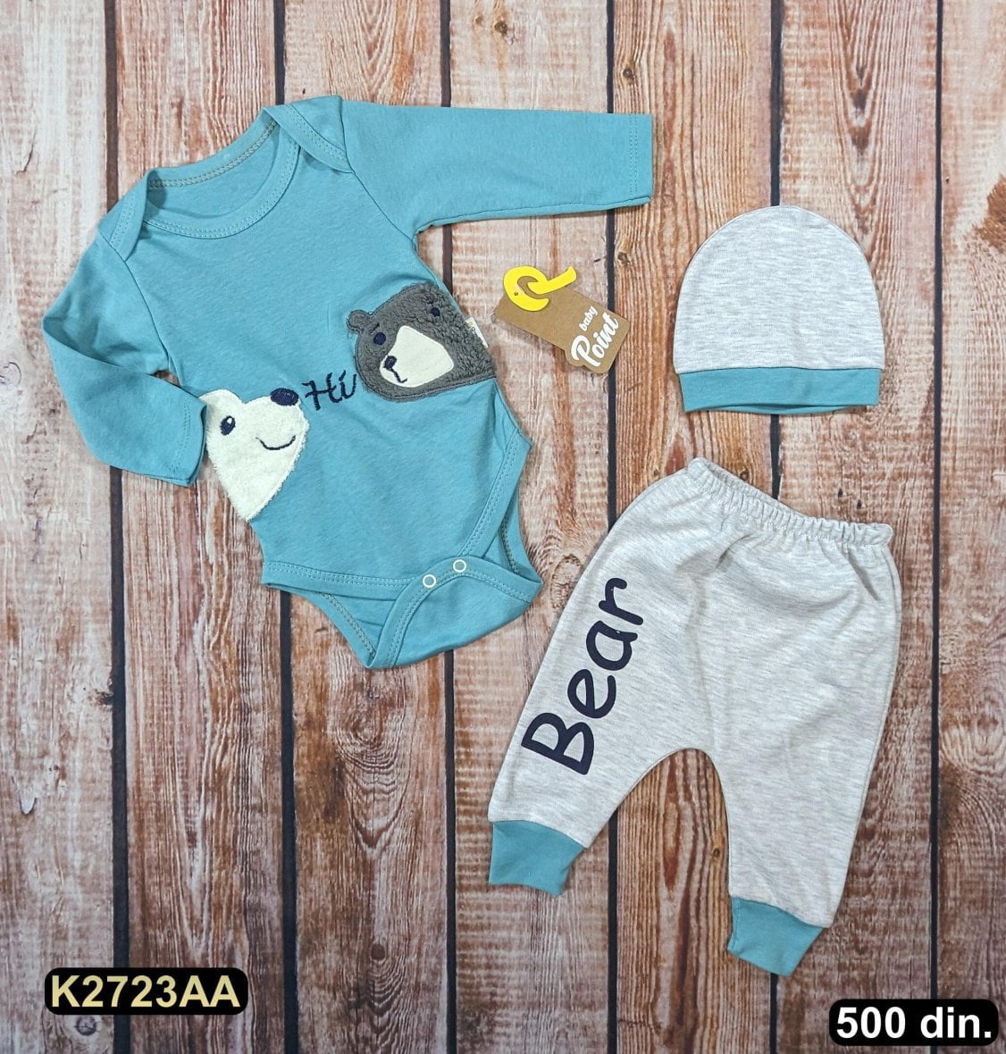 Pamučni komplet iz 3 dela (62-74)