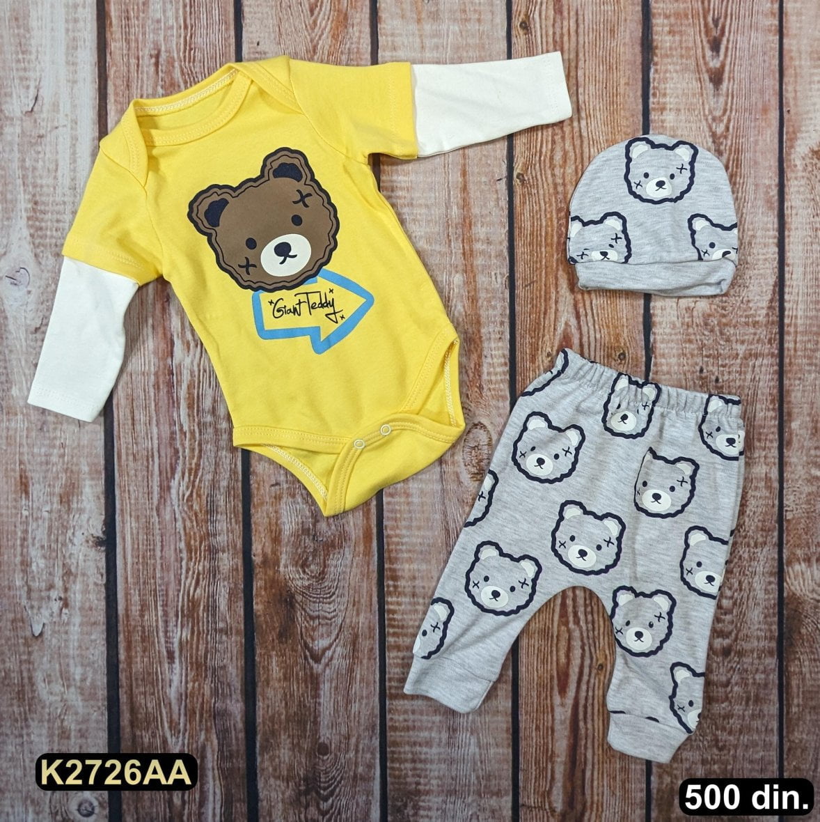 Pamučni komplet iz 3 dela (62-74)