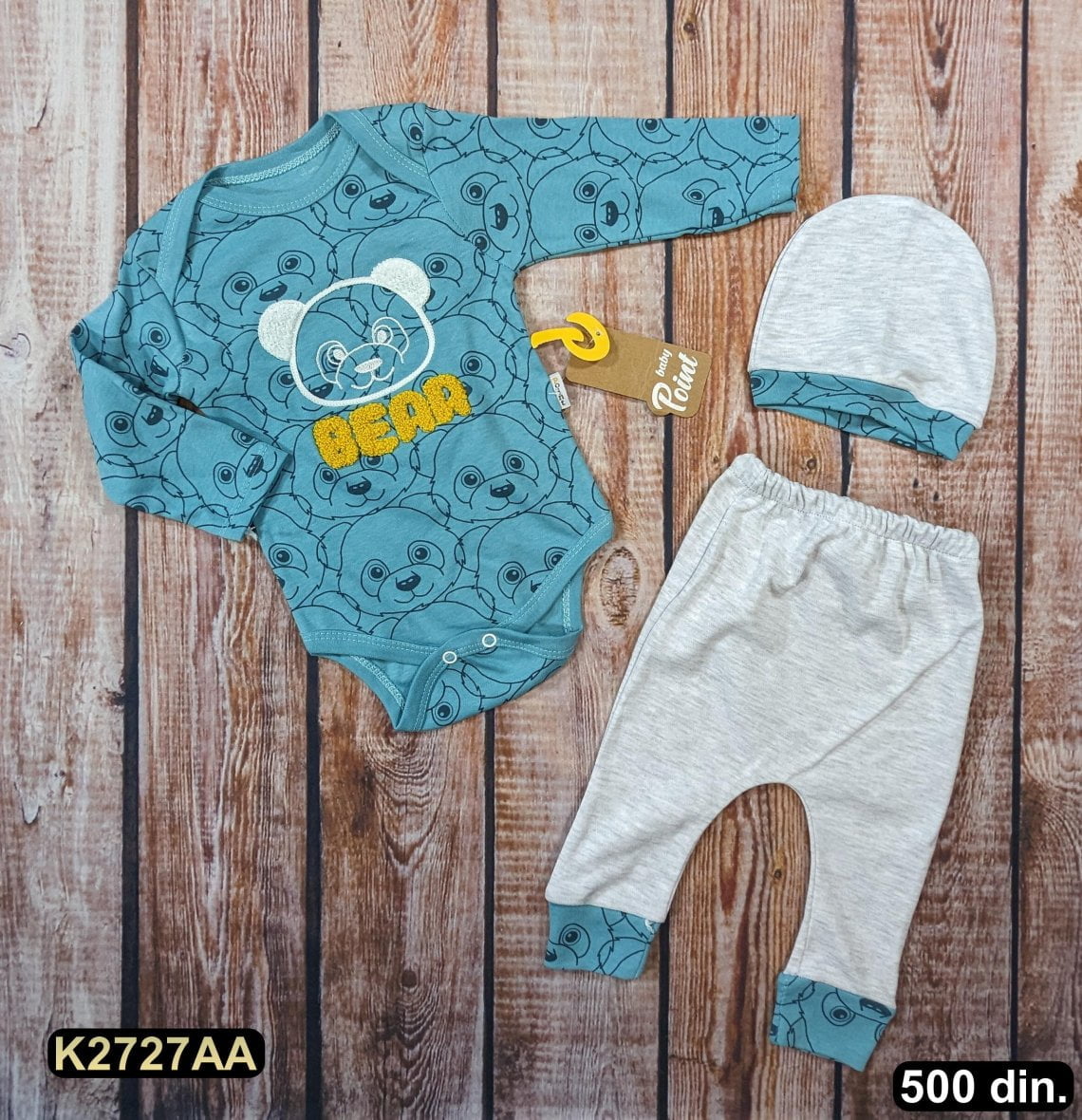 Pamučni komplet iz 3 dela (62-74)