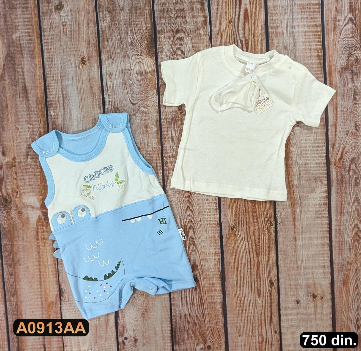 Pamučna zekica sa majicom i čarapicama (68)