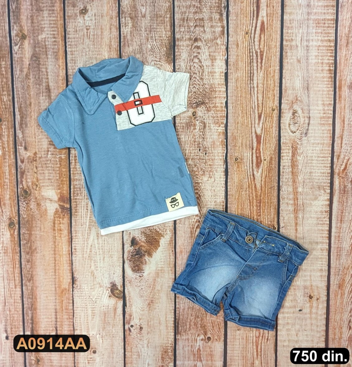 Dvodelni komplet sa džins šorcem (68-86)