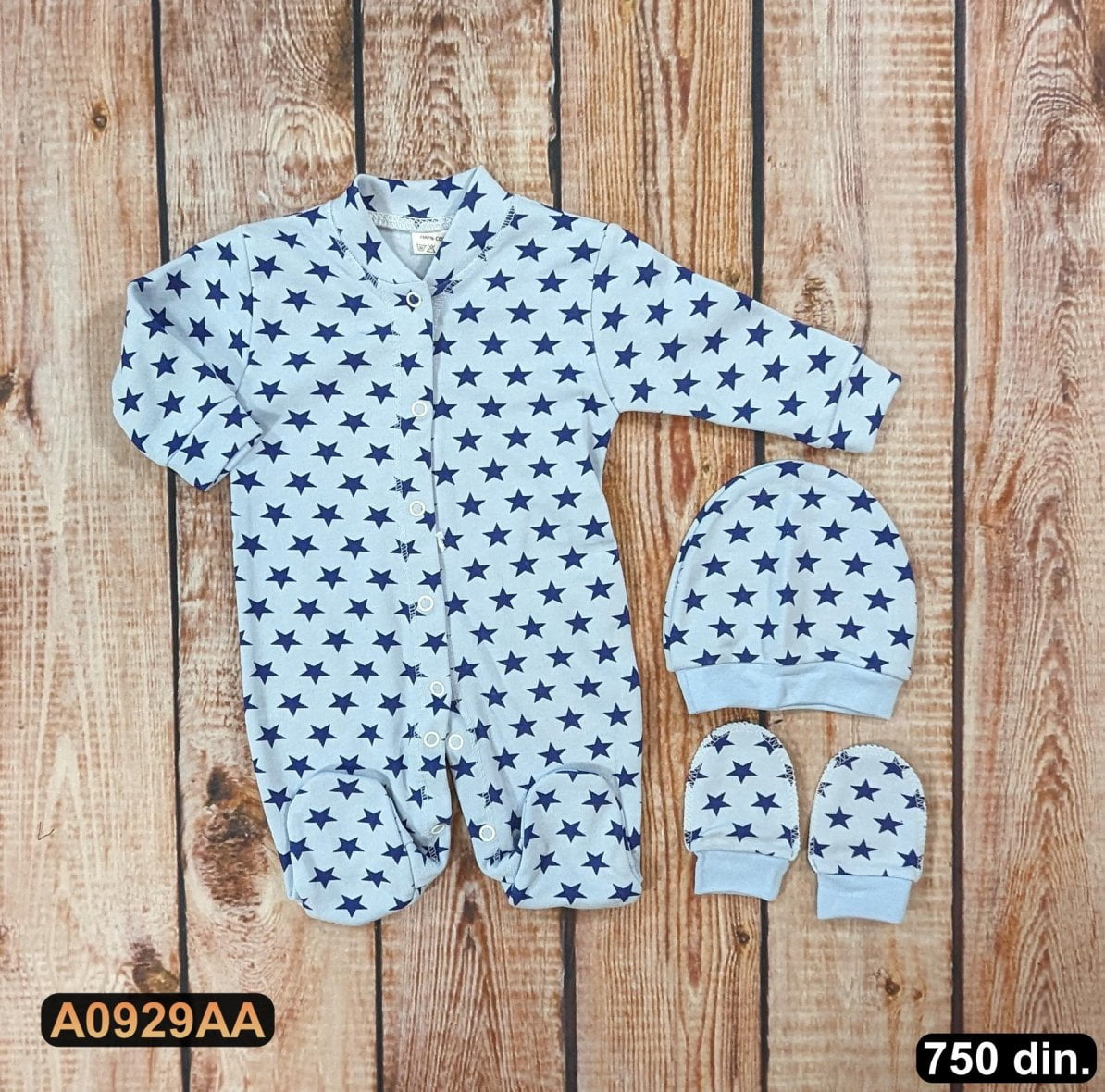 Pamučna zekica sa kapicom i rukavicama (62-68)