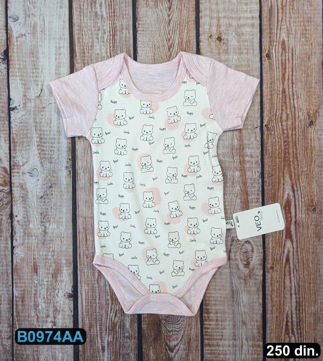 Pamučni bodi sa kratkim rukavom (62-86)