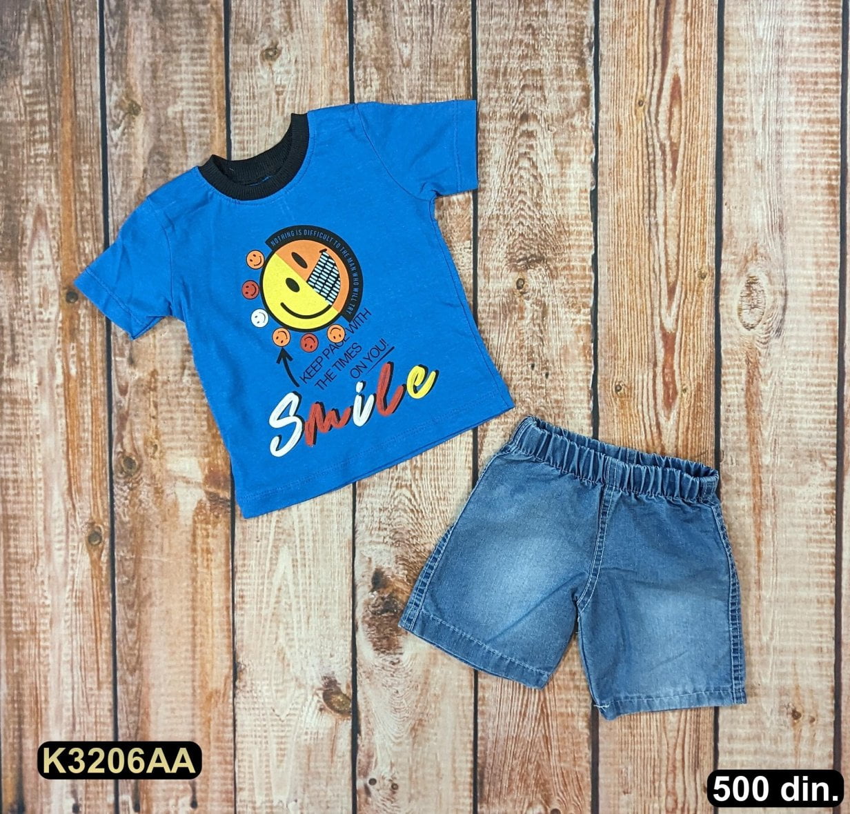 Dvodelni komplet sa džins šorcem (80-104)