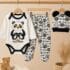 Trodelni komplet za bebe Little Cute Panda - crno-beli