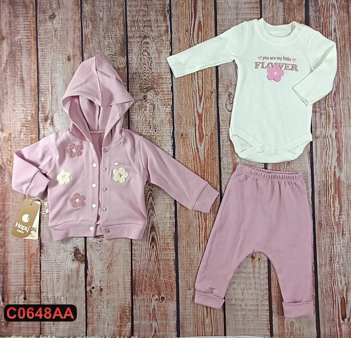 Pamučni komplet iz 3 dela (62-74)