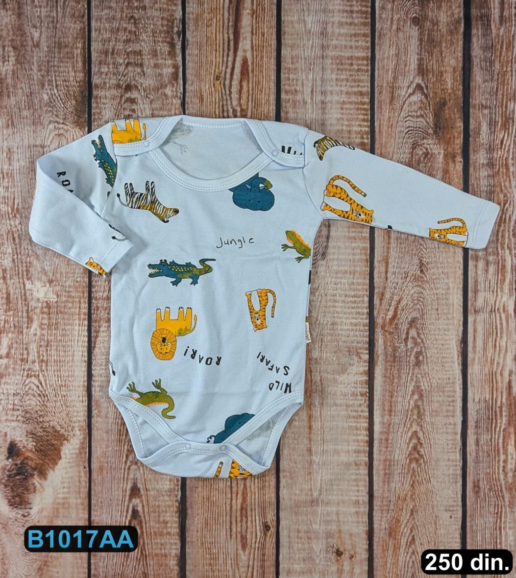 Pamučni bodić sa dugim rukavima