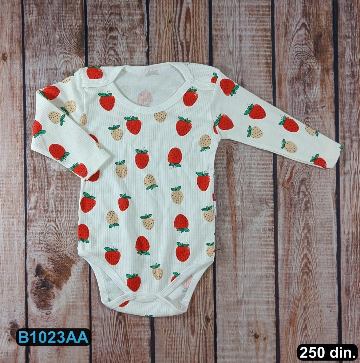 Pamučni bodić sa dugim rukavima (56-98)