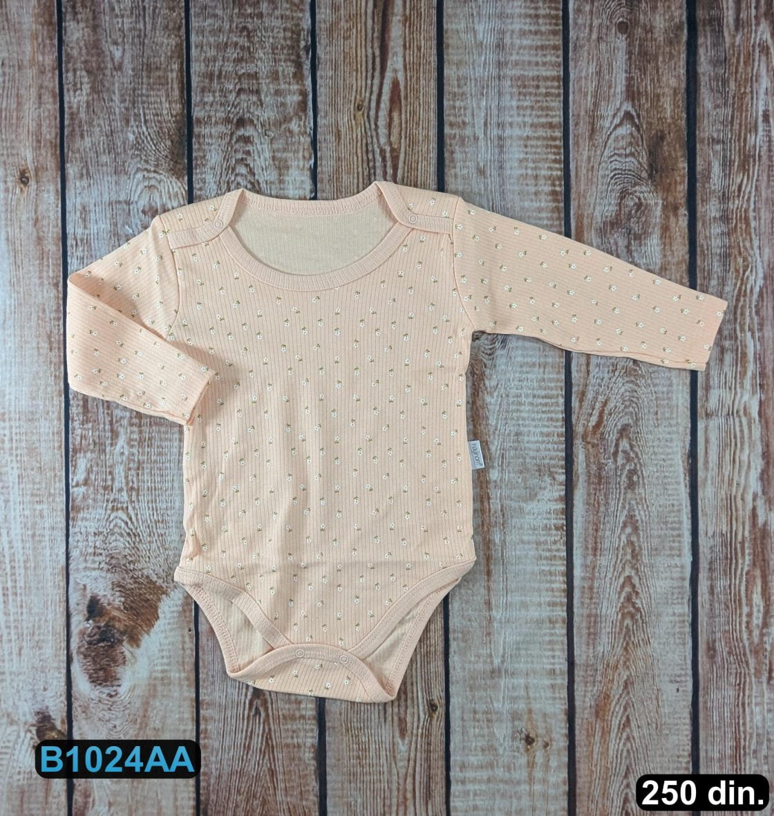 Pamučni bodić sa dugim rukavima (56-98)