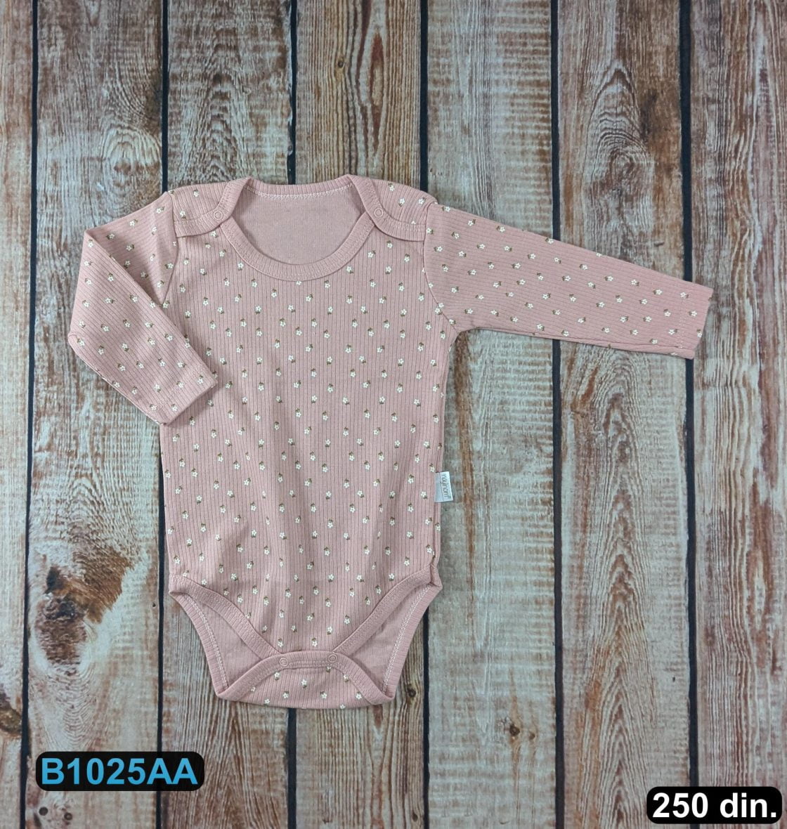 Pamučni bodić sa dugim rukavima (56-98)