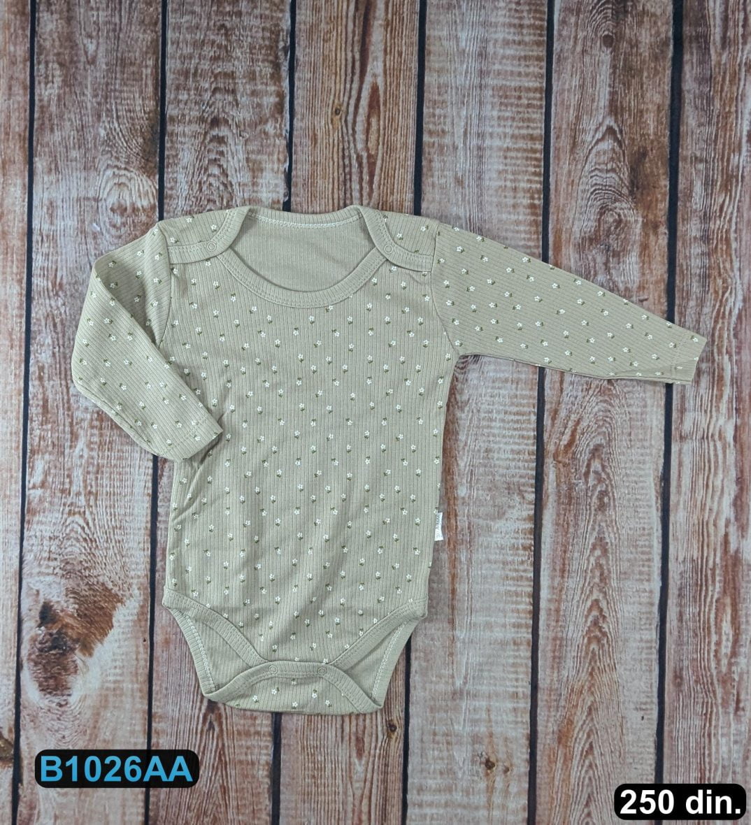 Pamučni bodić sa dugim rukavima (56-98)