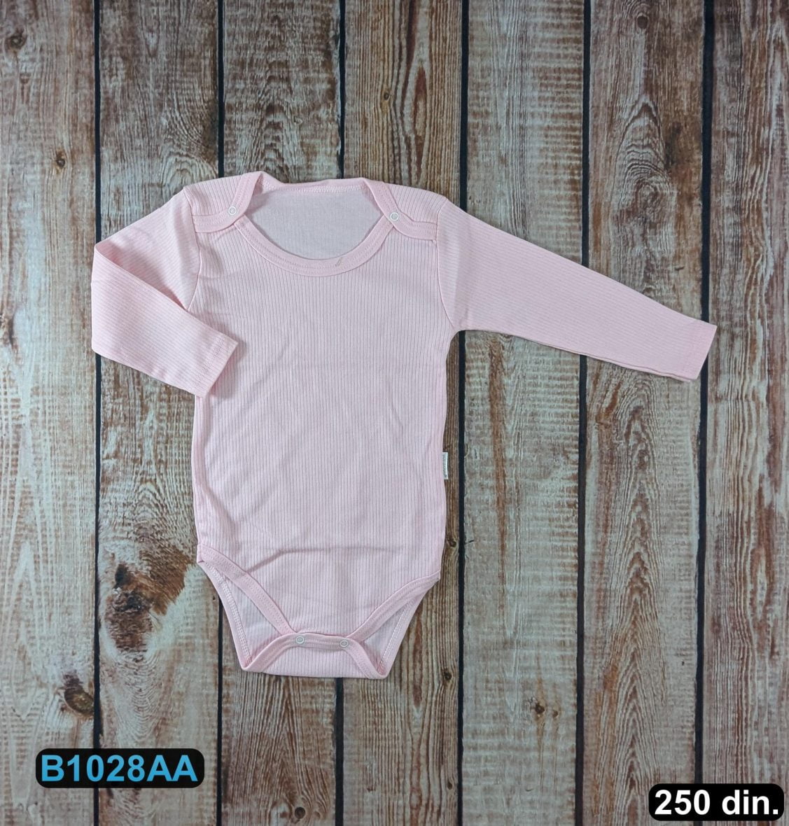 Pamučni bodić sa dugim rukavima (56-98)