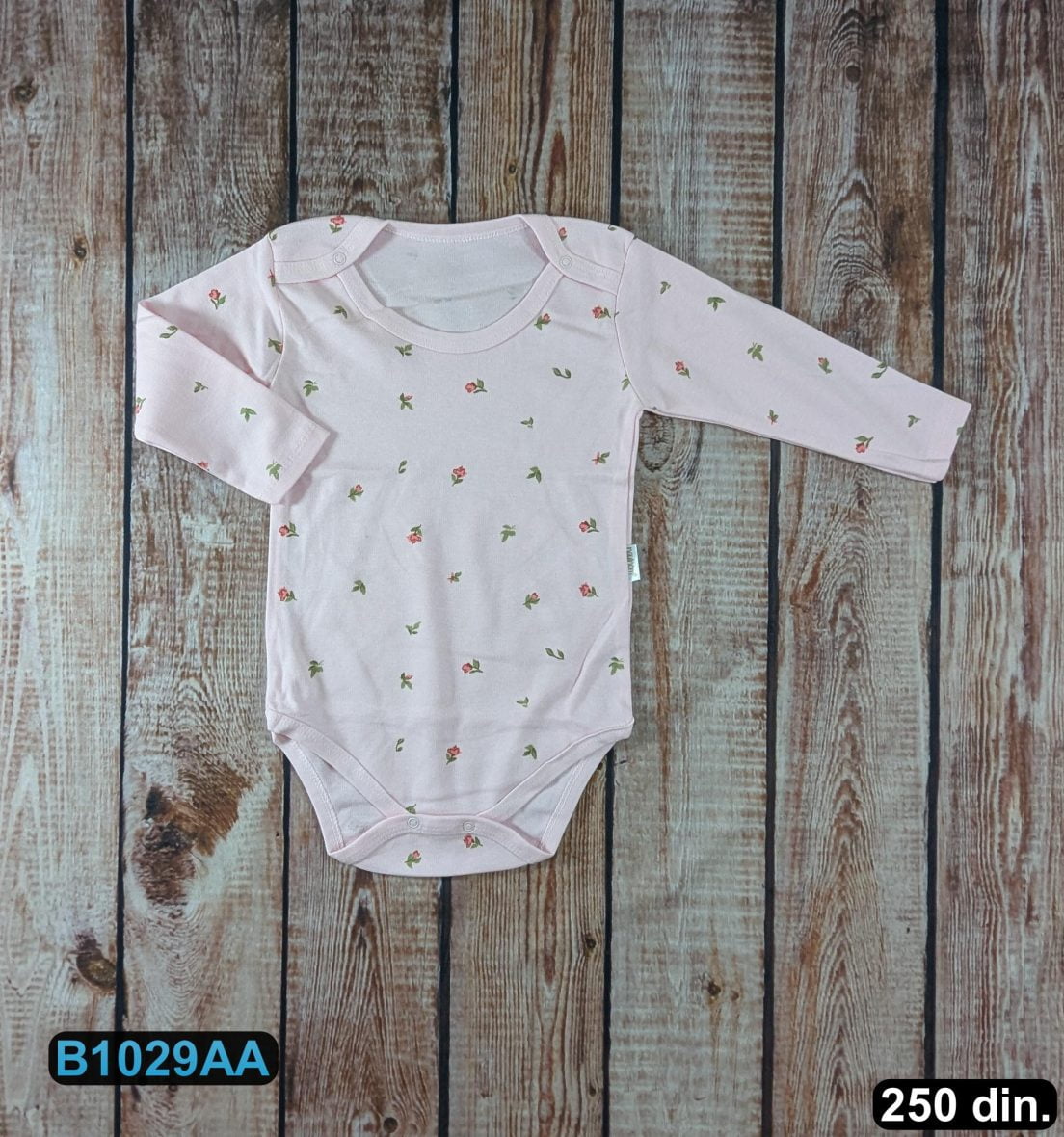 Pamučni bodić sa dugim rukavima (56-98)