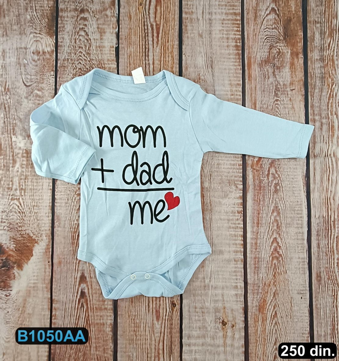 Pamučni bodi sa dugim rukavima (62-80)