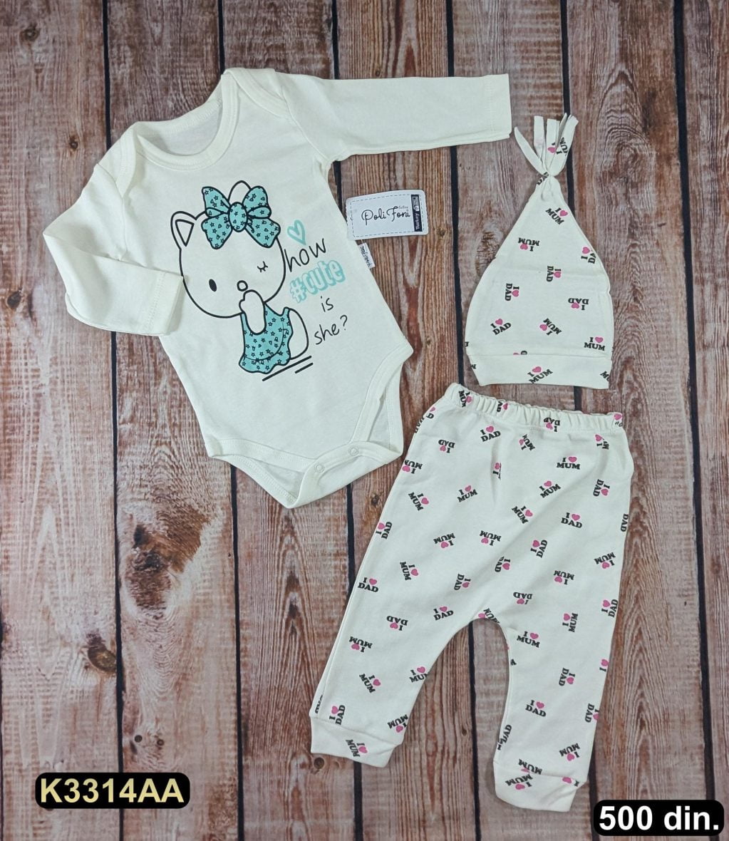 Pamučni komplet iz 3 dela (68-74)