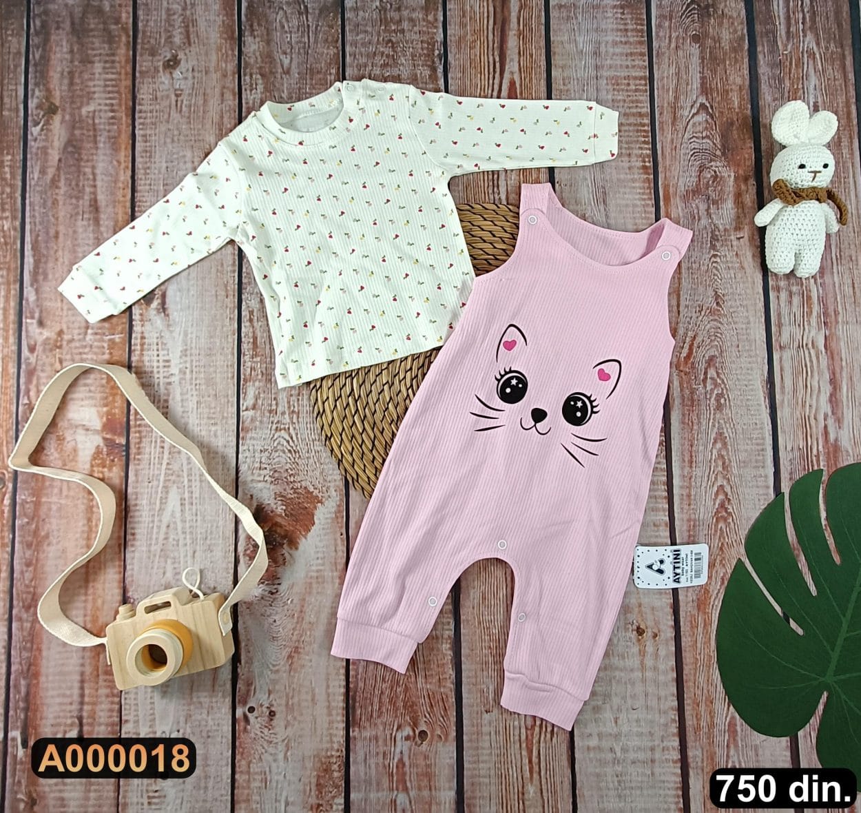 Pamučna zekica sa majicom (62-74)