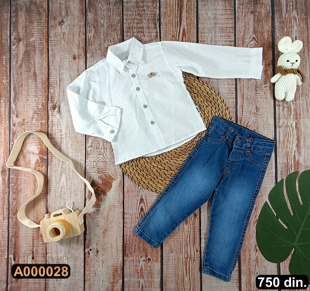 Dvodelni komplet košulja i džins pantalone (68-86)