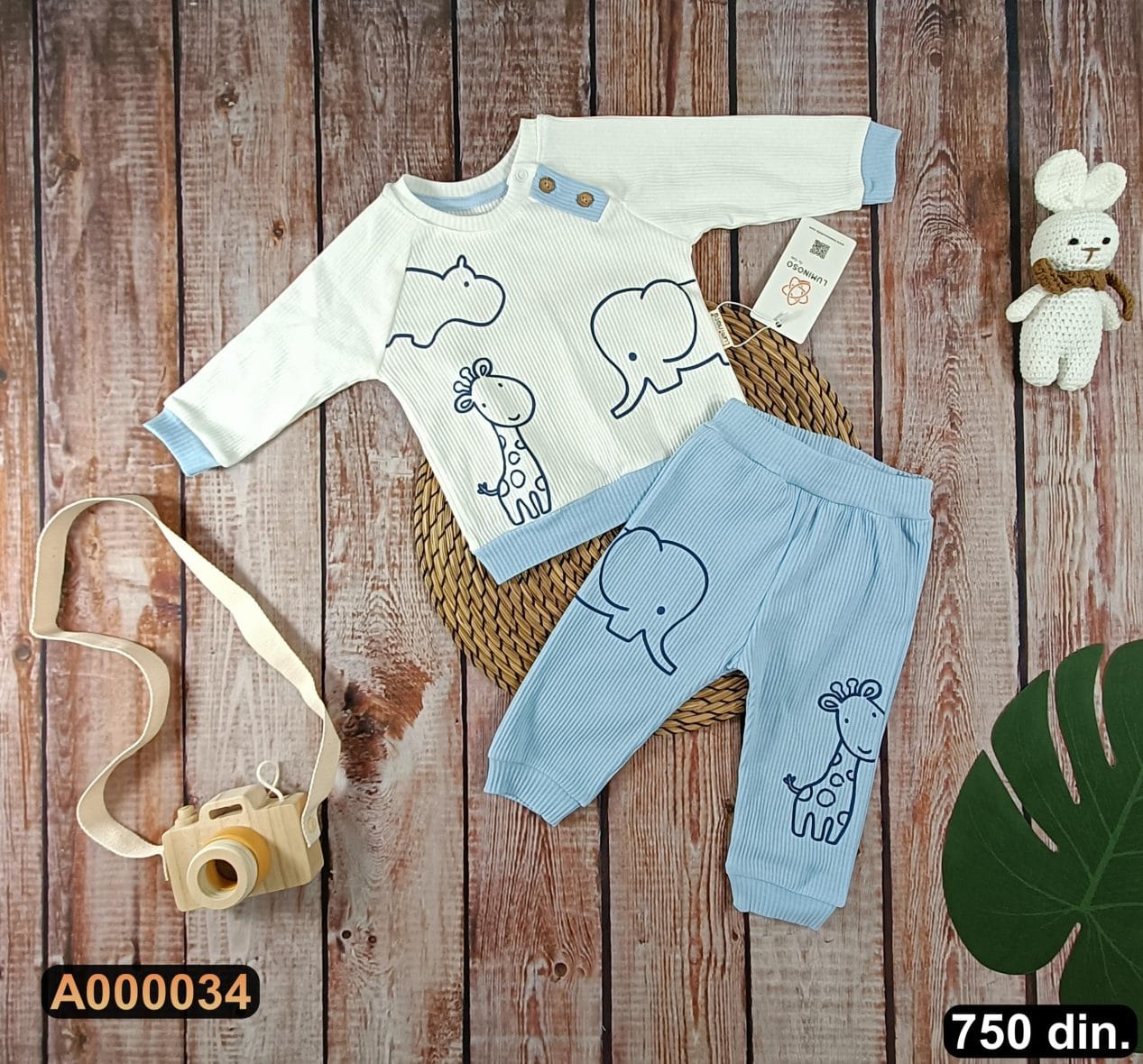 Pamučni komplet iz 2 dela (68-80)