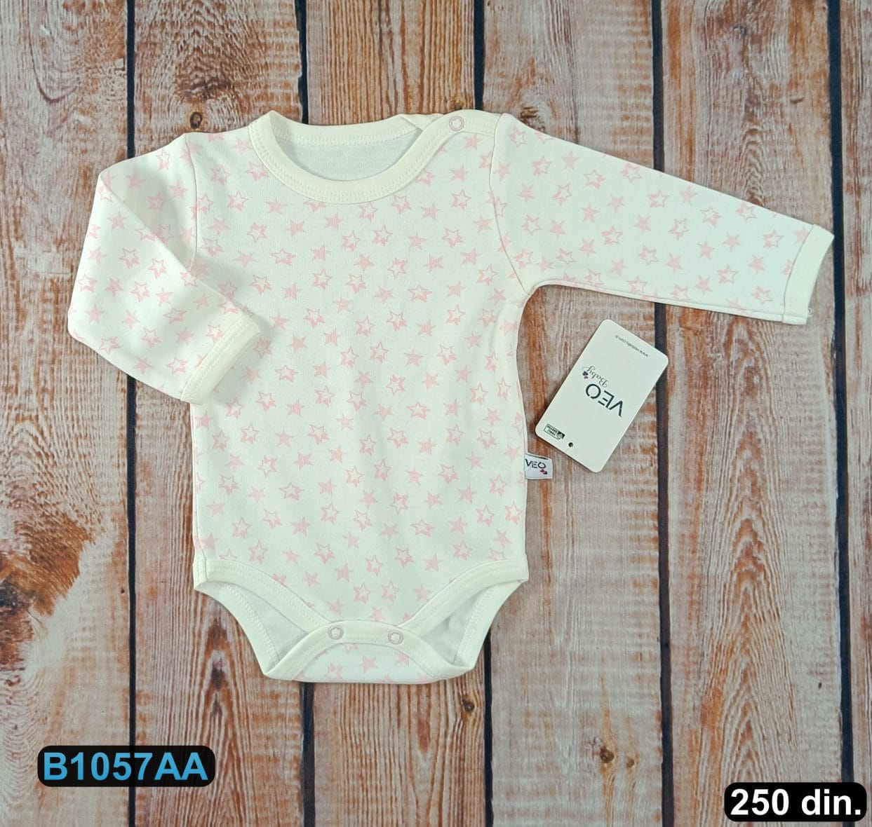 Pamučni bodi sa dugim rukavima (62-86)