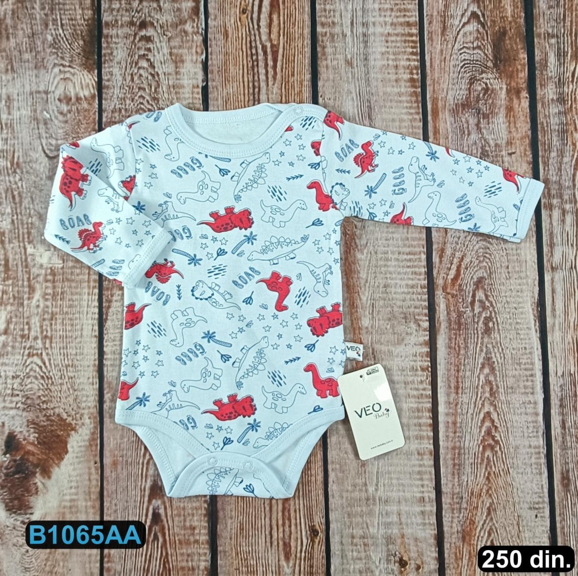 Pamučni bodi sa dugim rukavima (62-86)