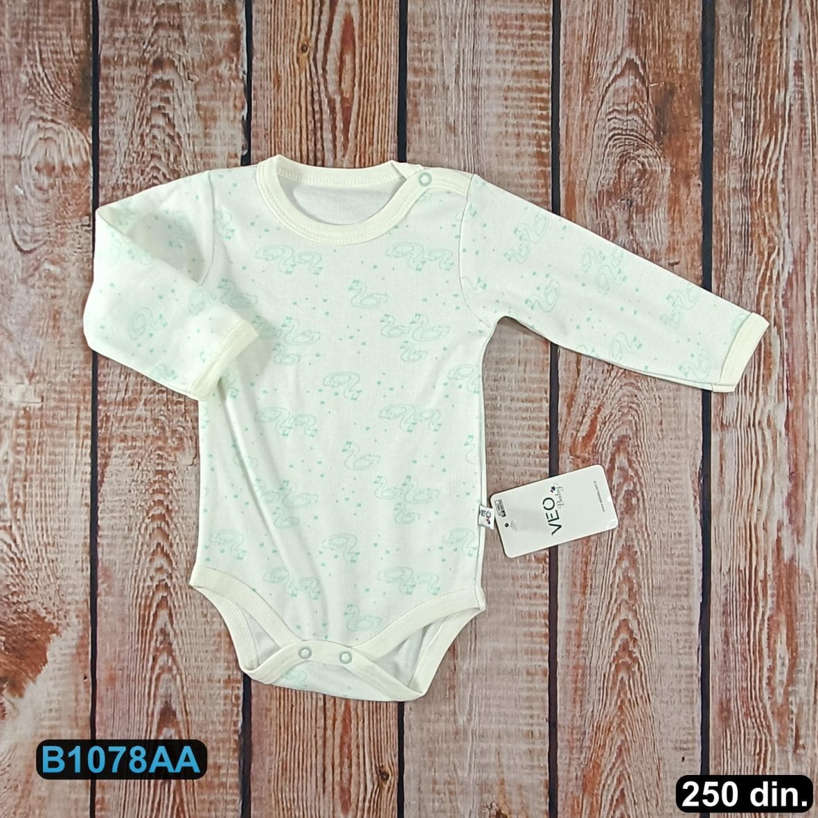 Pamučni bodi sa dugim rukavima (62-86)