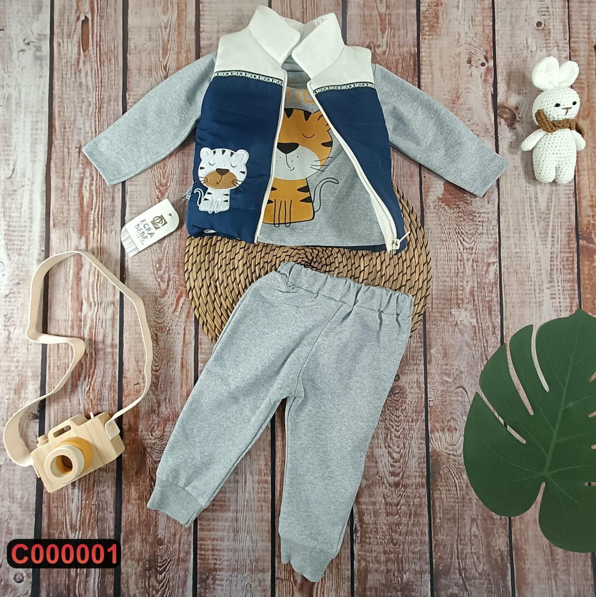 Trodelni komplet sa šuškavim prslukom (74-86)