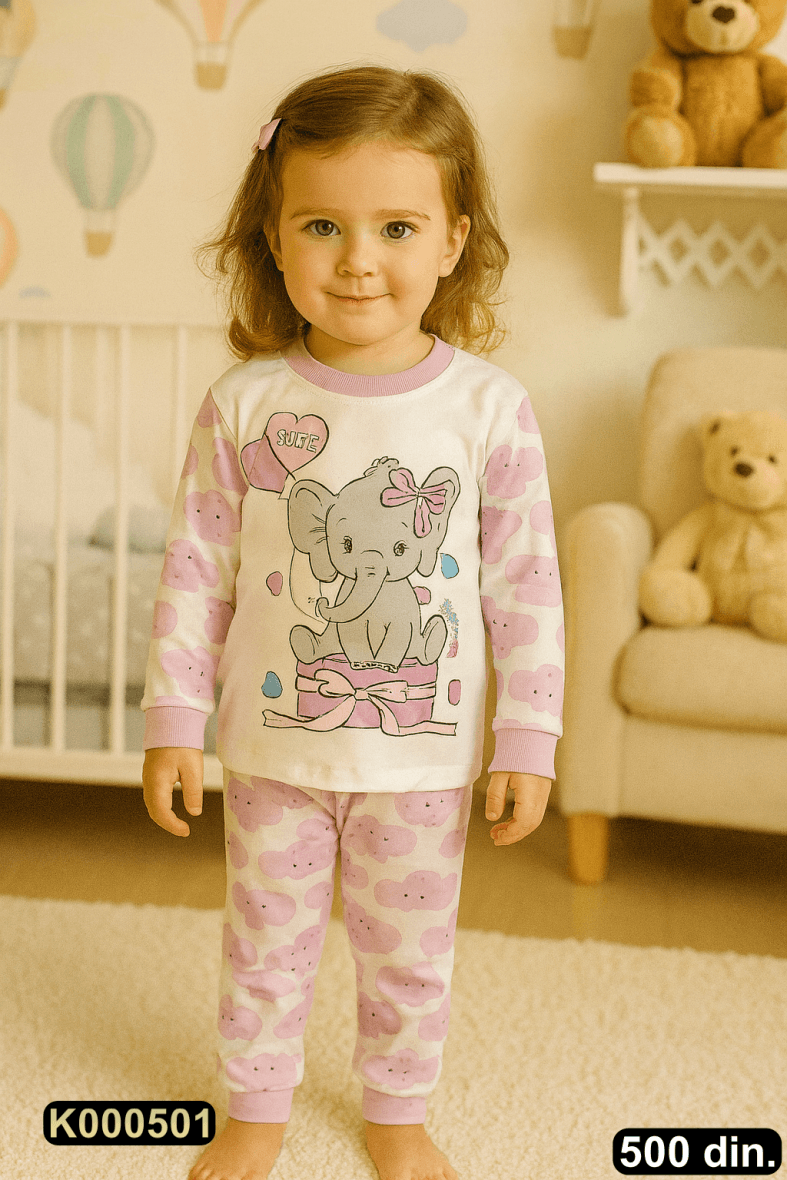 Pamučna pidžama iz 2 dela (80-98)