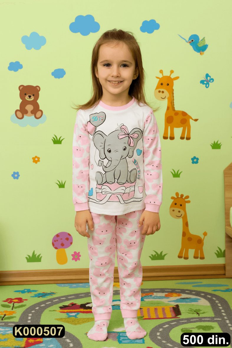 Pamučna pidžama iz 2 dela
