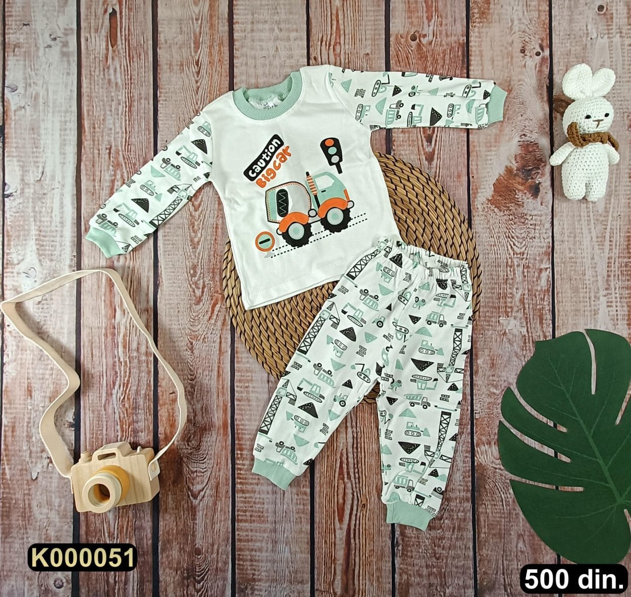 Pamučna pidžama iz 2 dela (62-74)