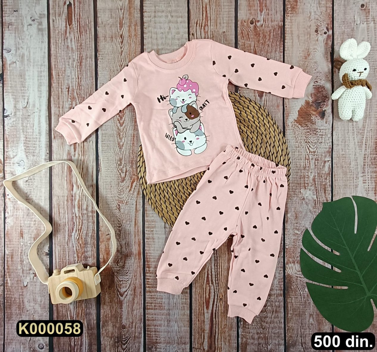 Pamučna pidžama iz 2 dela (62-74)