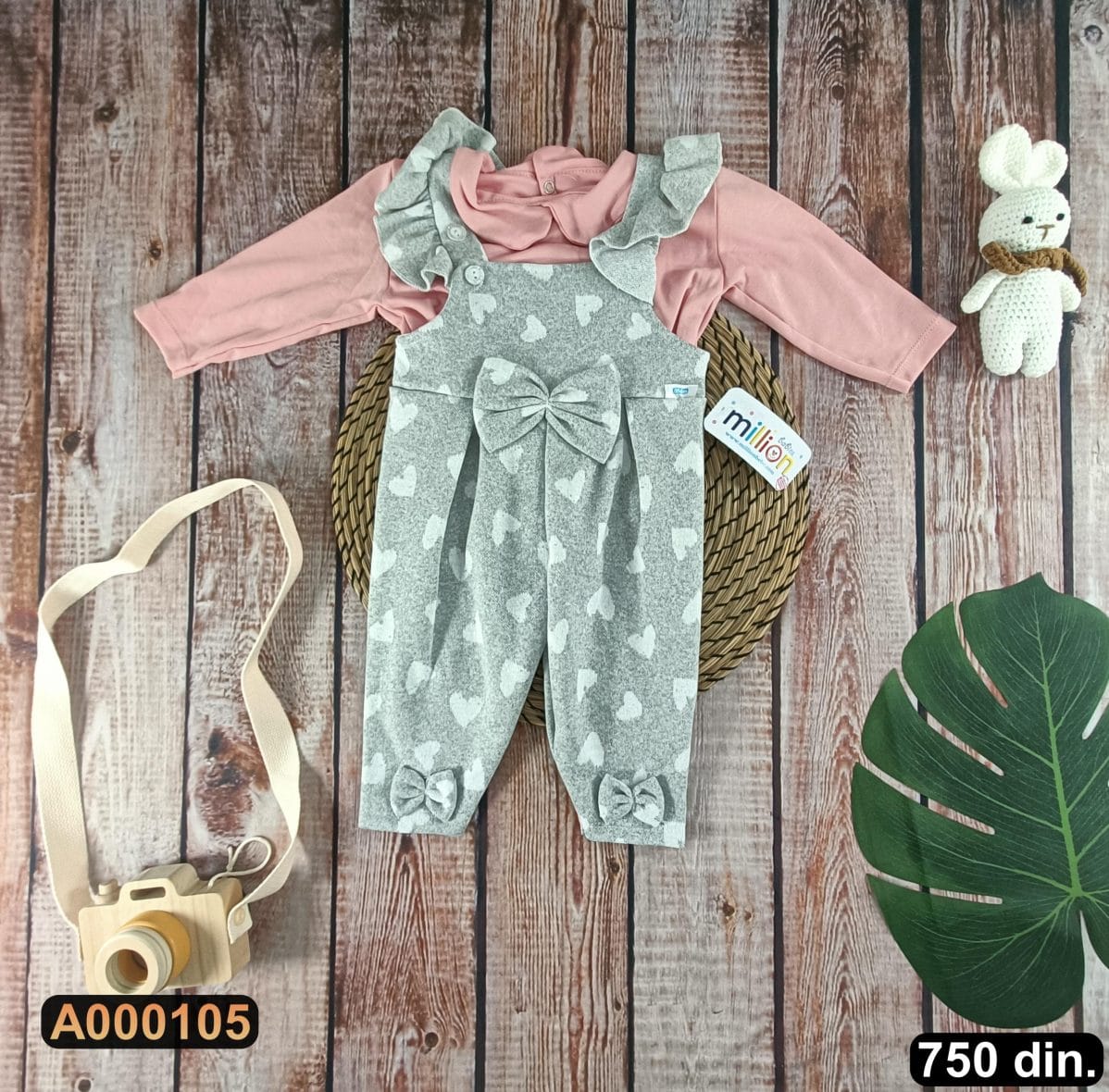 Pamučna zekica sa majicom (62-74)