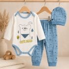 Trodelni komplet za bebe Cute Bear – svetloplavi