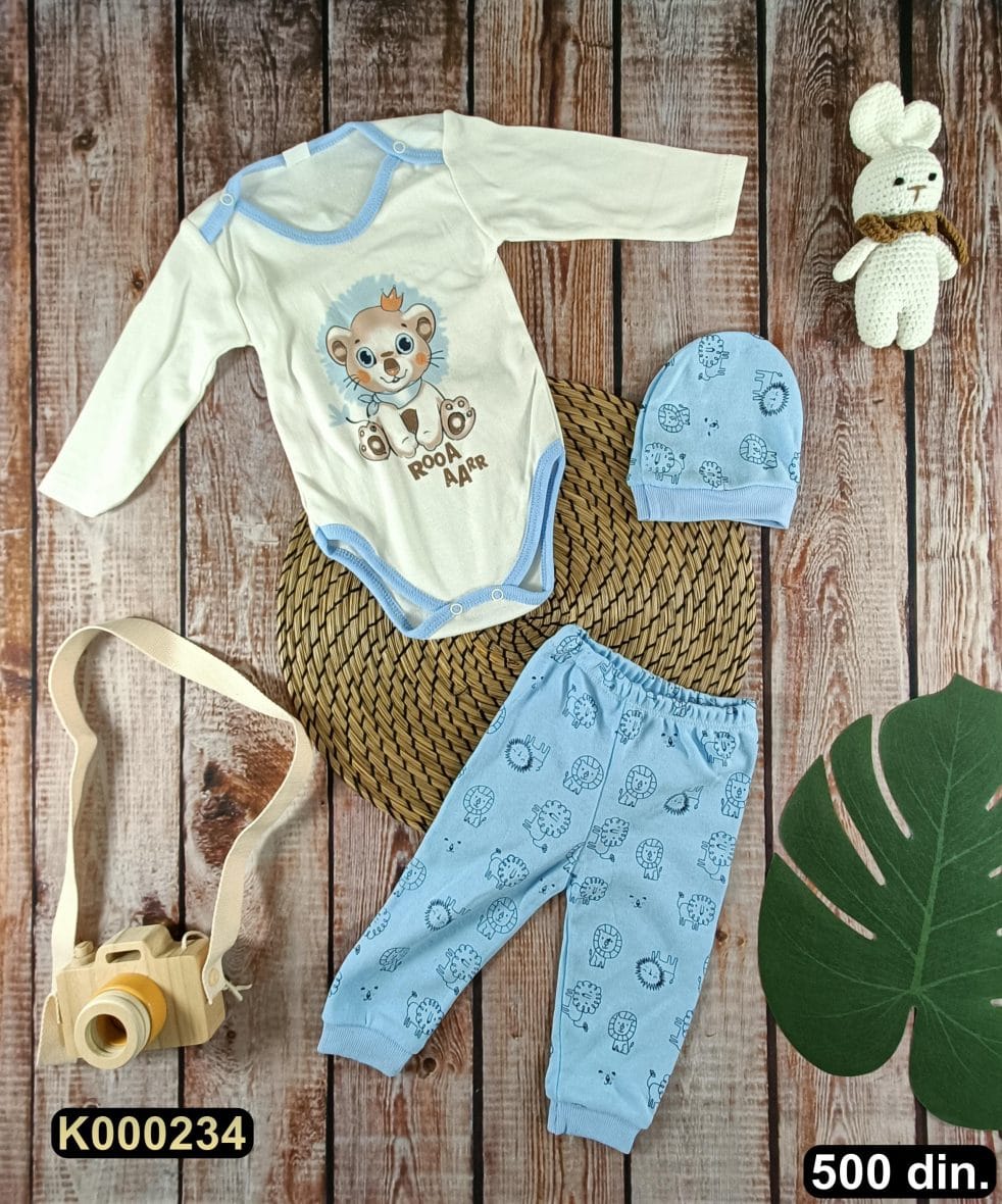 Pamučni komplet iz 3 dela (62-74)