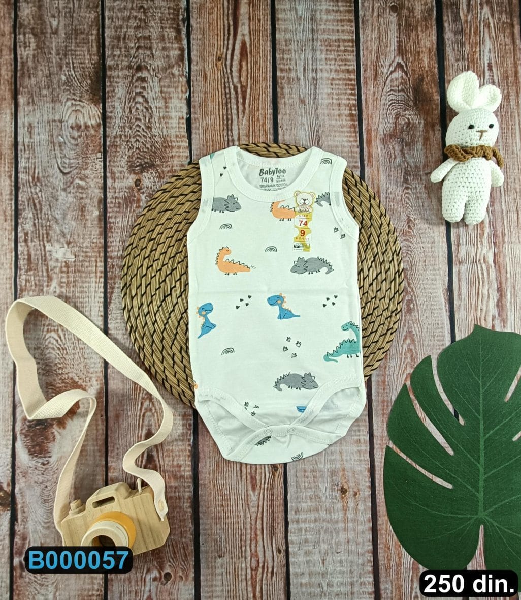 Pamučni bodić bez rukava (56-98)