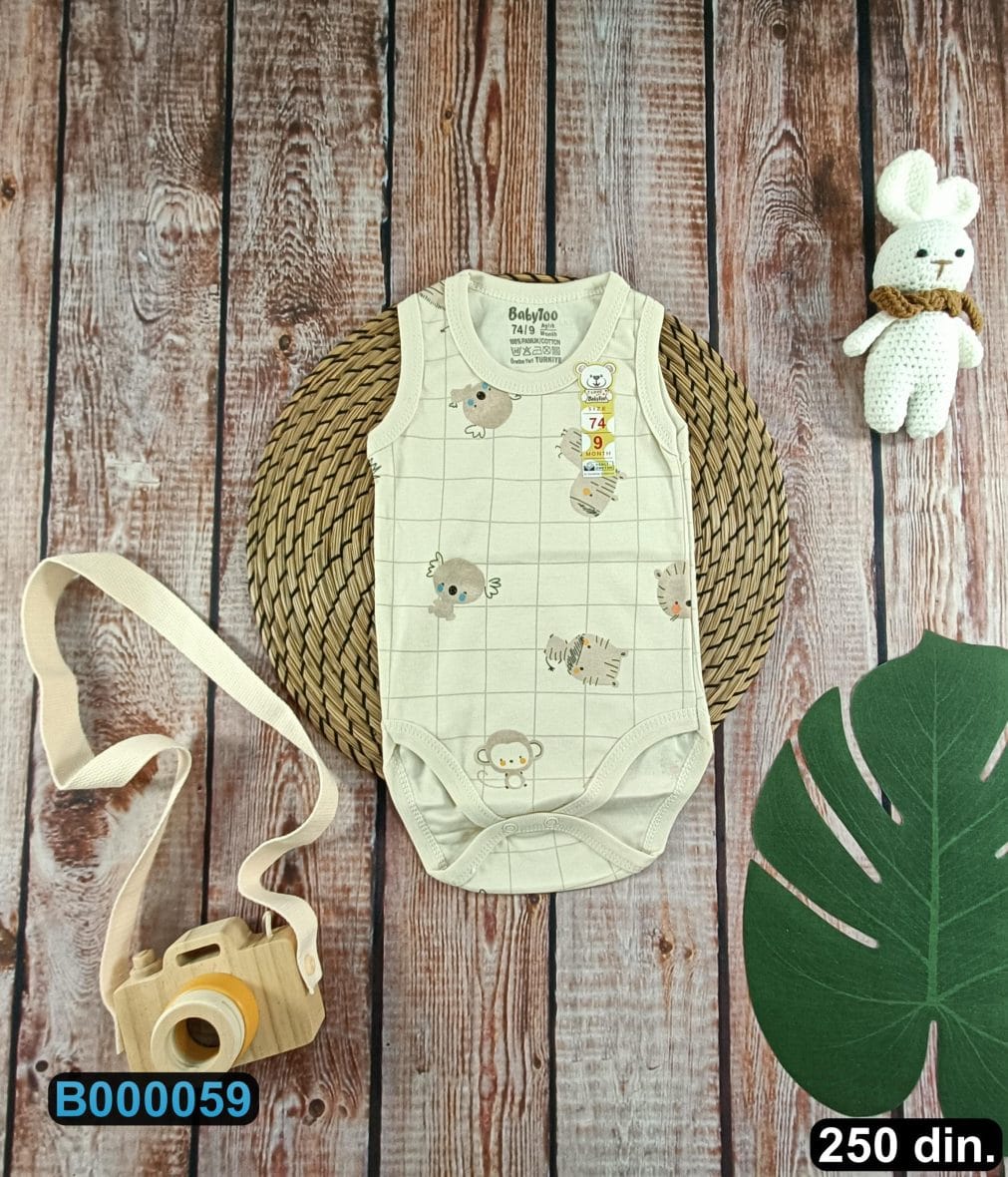 Pamučni bodić bez rukava (56-98)