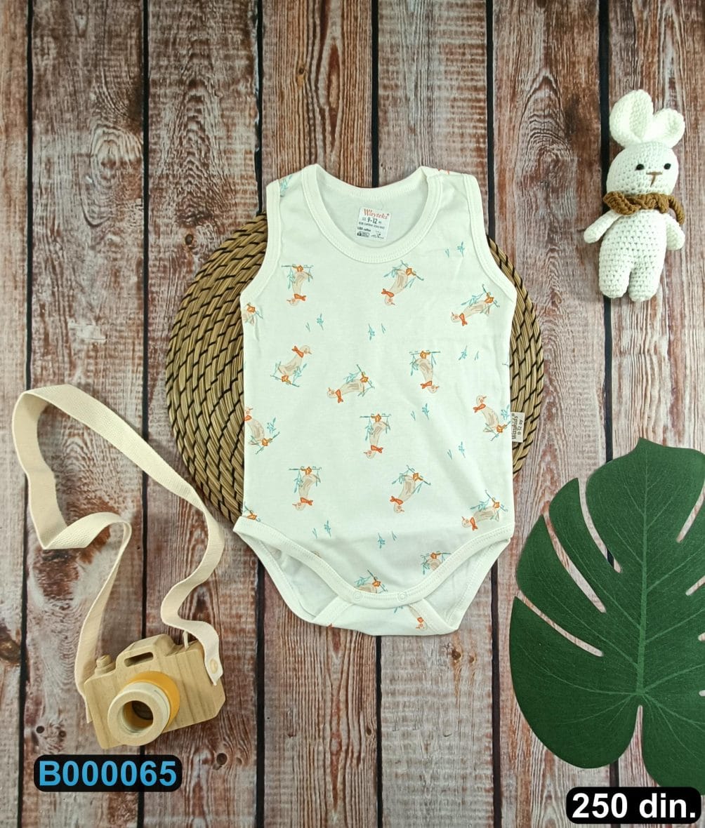 Pamučni bodi bez rukava (62-98)