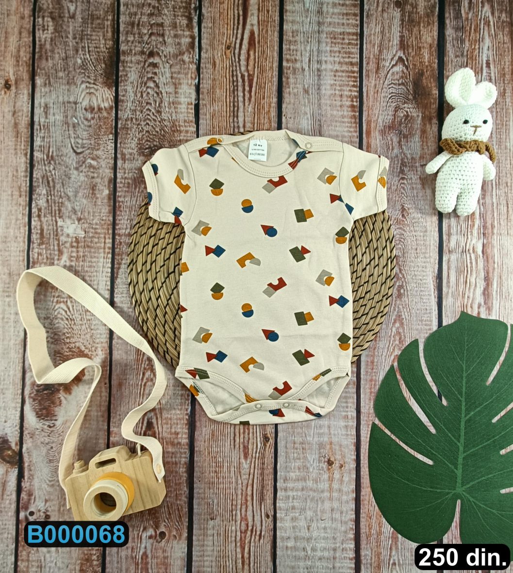 Pamučni bodić sa kratkim rukavima (56-86)