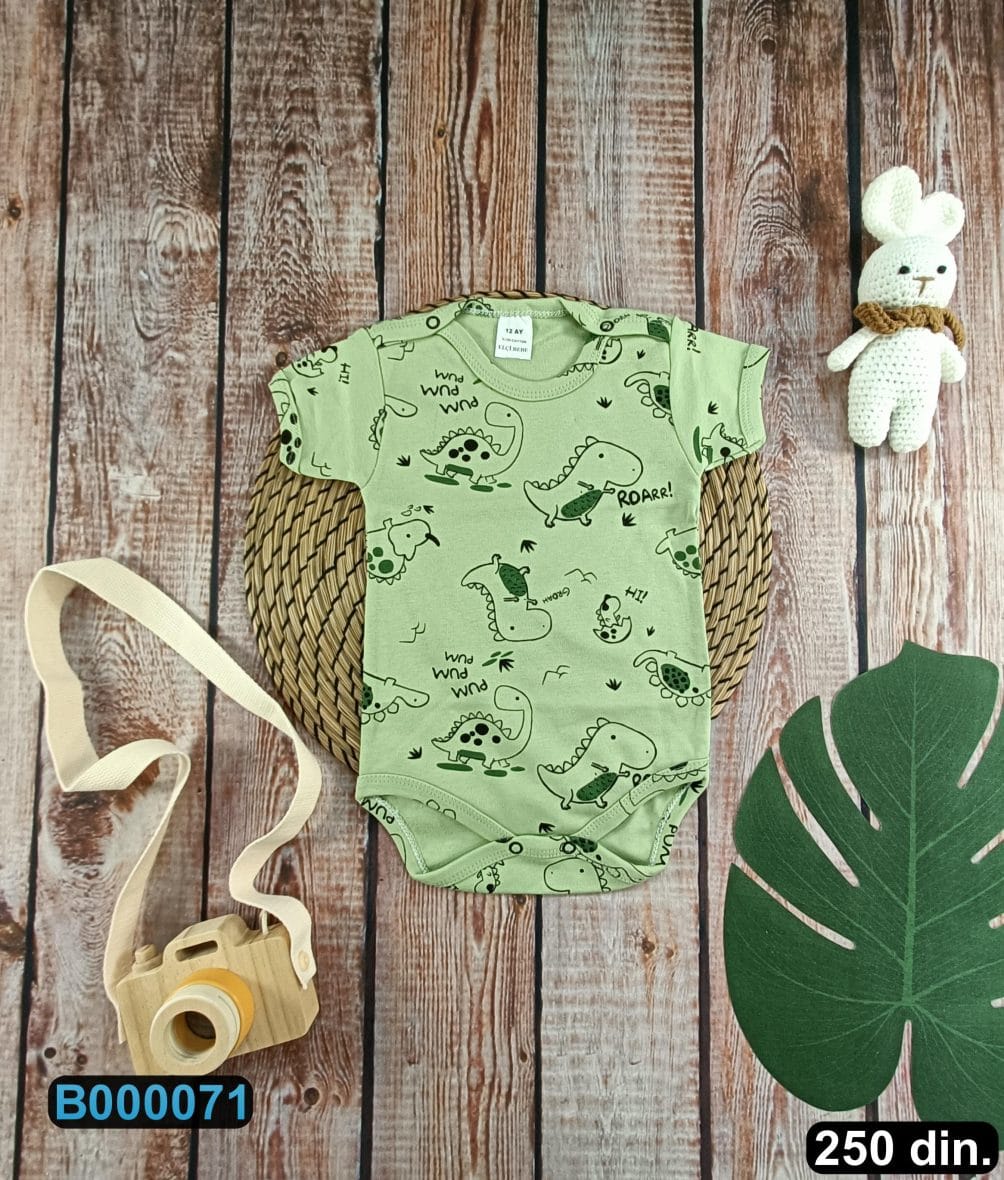 Pamučni bodić sa kratkim rukavima (56-104)