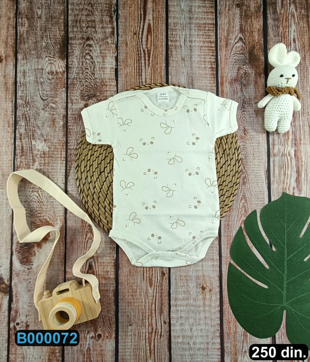 Pamučni bodić sa kratkim rukavima (56-86)