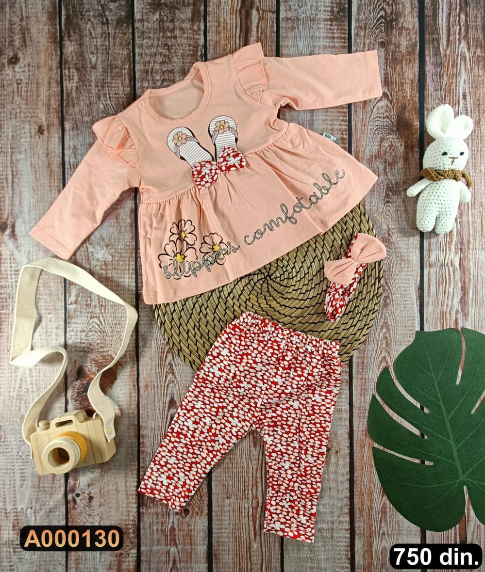 Dvodelni pamučni komplet sa trakicom (74-92)